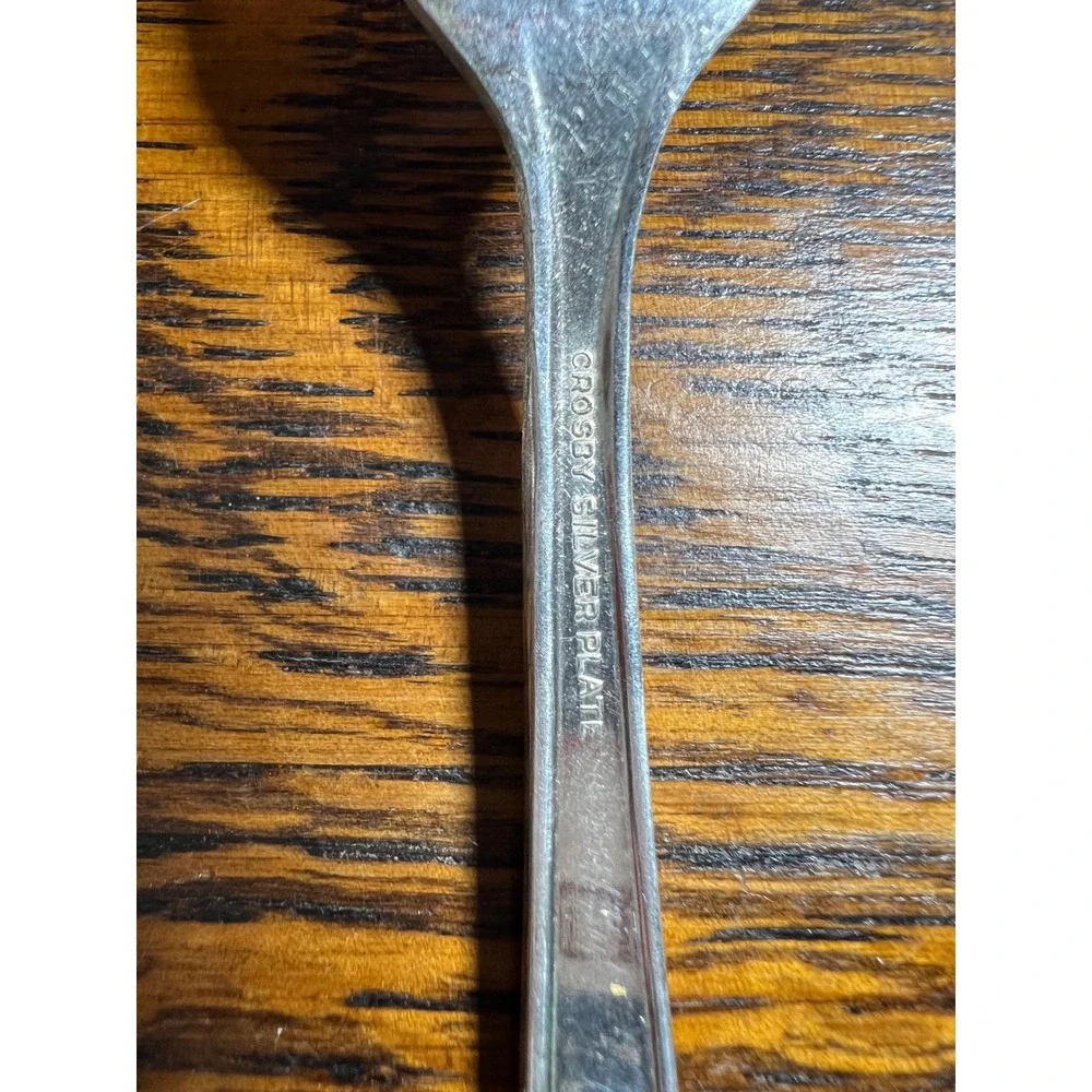 Vintage Crosby Silver Plate Salad Forks Set of 10 Floral Pattern 6
